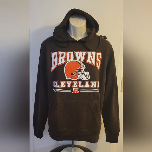 NWT‎ Cleveland Browns '47 Brand Block Logo NFL Official Hoodie Size Medium - Picture 1 of 14